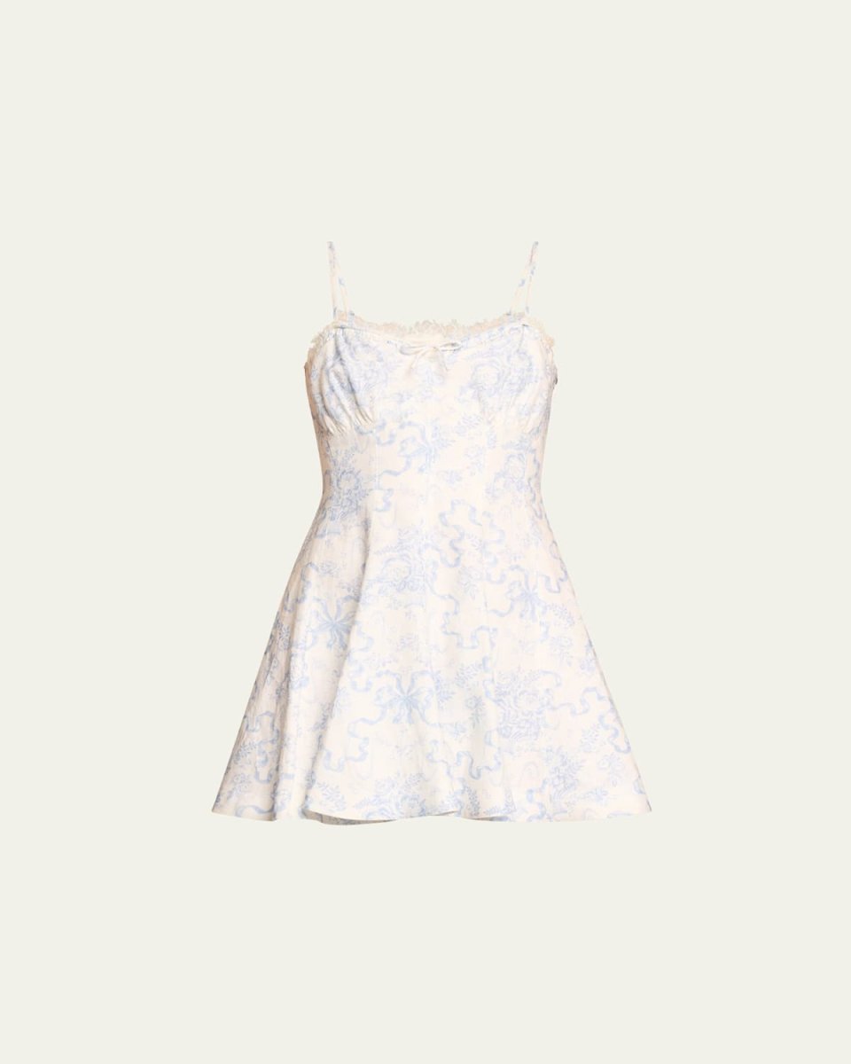 Shai Floral Linen and Cotton Fit & Flare Mini Dress