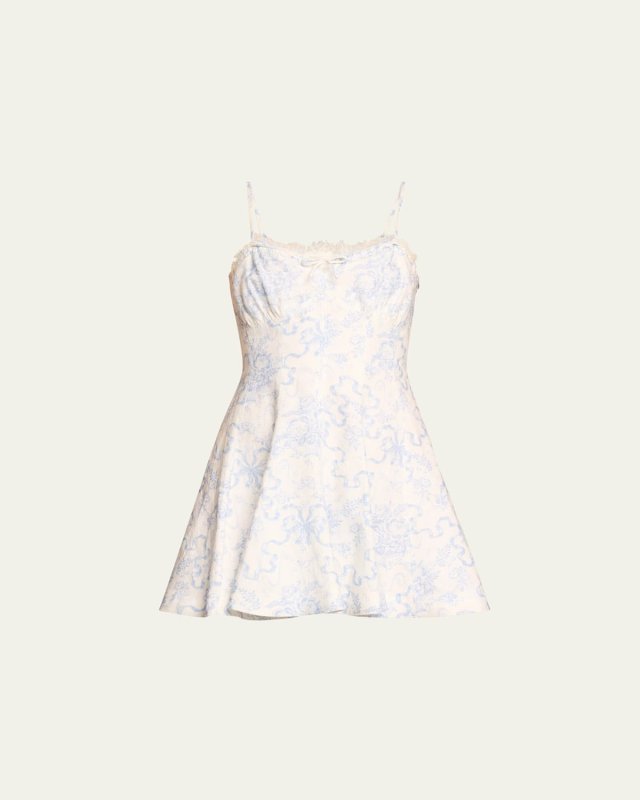 Shai Floral Linen and Cotton Fit & Flare Mini Dress