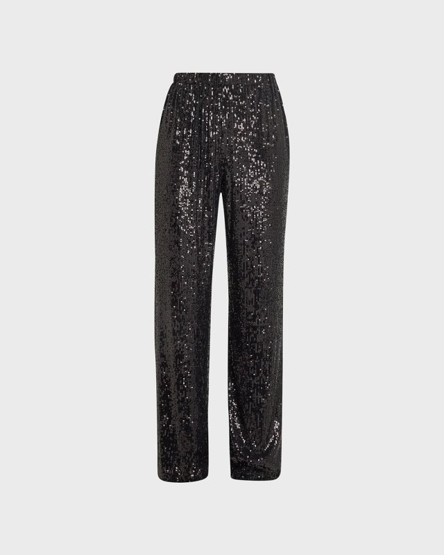 Straight-Leg Sequin Pants