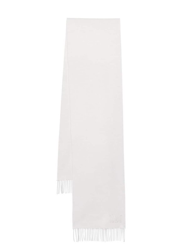 embroidered-logo cashmere scarf