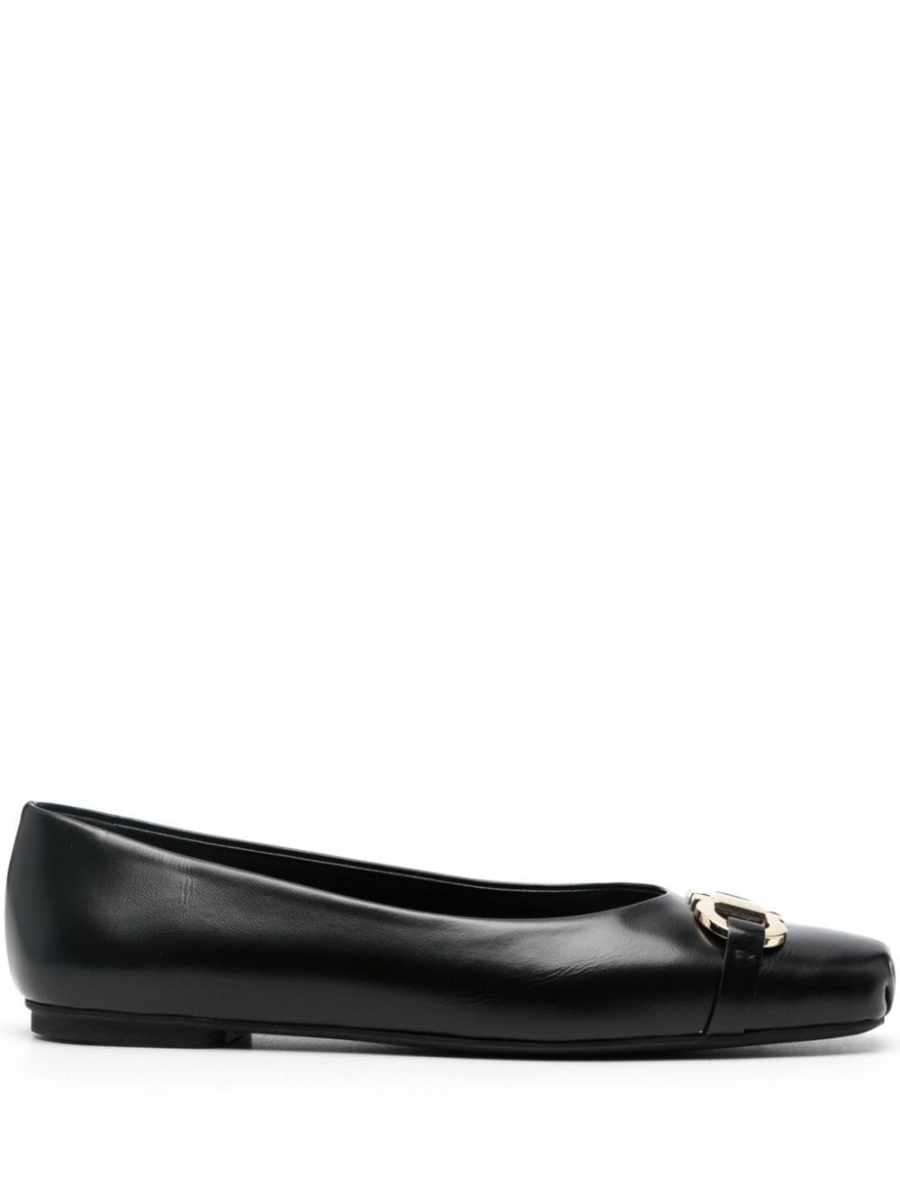 Gancini-buckle ballet flats