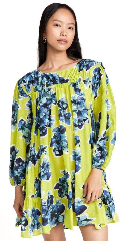 Merletteiddal Dress Chartreuse Floral Print