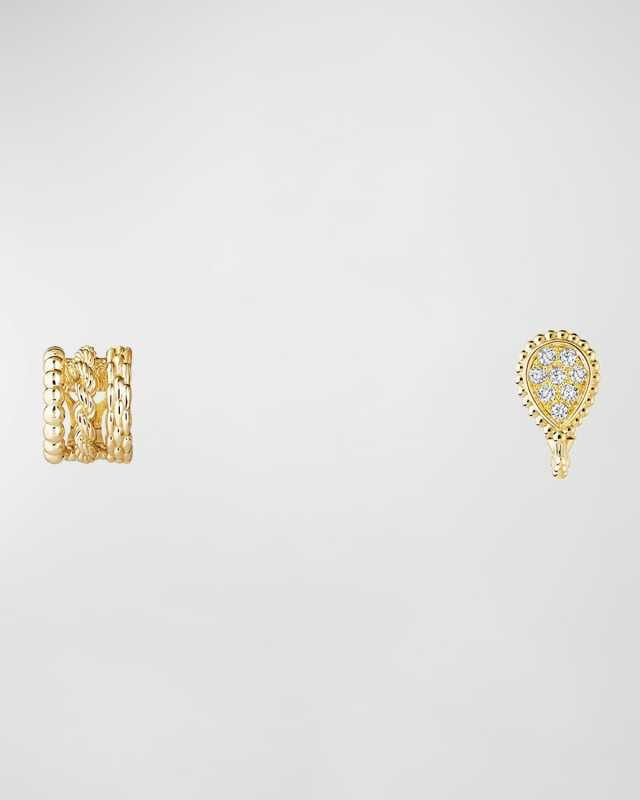 Serpent Boheme 18K Yellow Gold Small Asymmetric Diamond Earrings