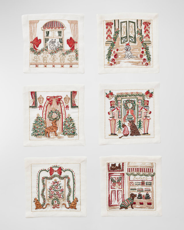 Holiday Paws Cocktail Napkins, Set of 6