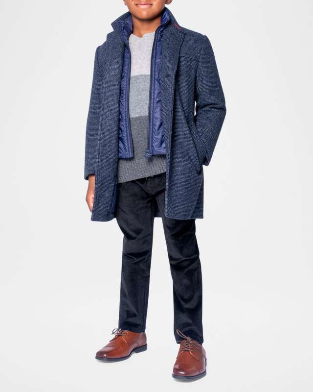 Boy's City Tweed Overcoat, Size 2-1
