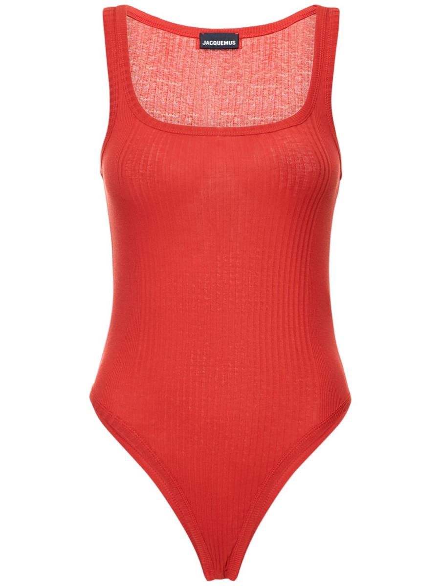 Jacquemus Le Body Caraco cotton knit bodysuit