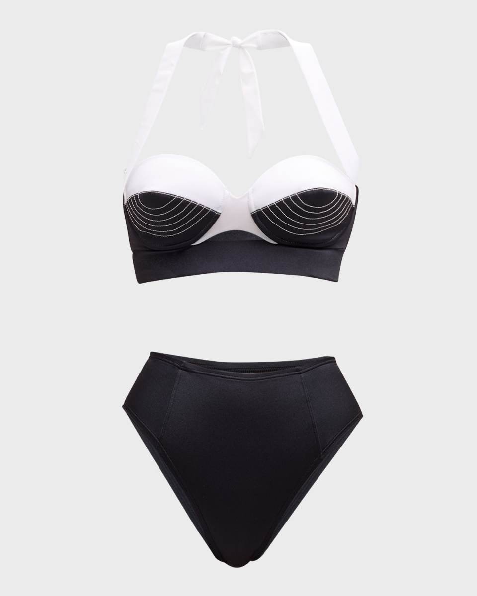 Contrast Balconette Two-Piece Swimsuit