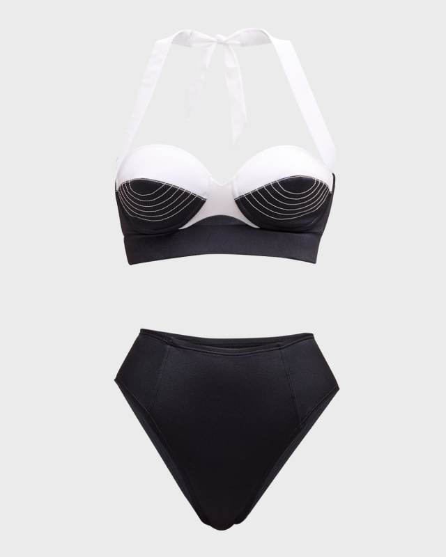 Contrast Balconette Two-Piece Swimsuit