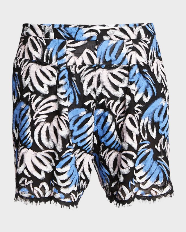 Hand-Painted Pull-On Lace Shorts