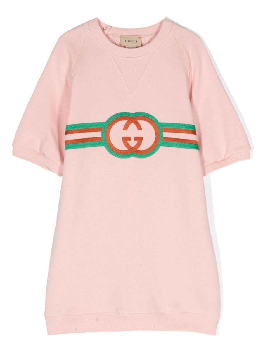 Interlocking G embroidered jersey dress