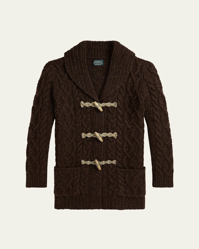 Girl's Sparkly Cable Knit Cardigan, Size S-
