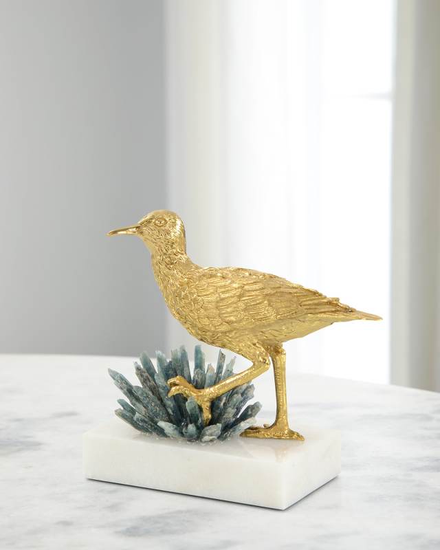 Brass Seagull and Cyanite Sculpture II