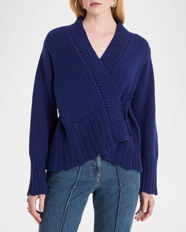 Nexilis Wrap-Front Wool Cardigan