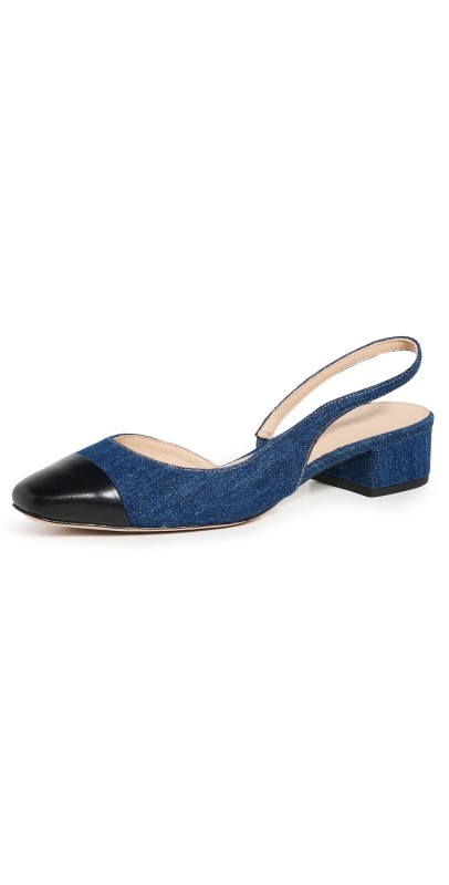 Veronica Beard Cecile Slingback Pumps Mountain Blue/Black