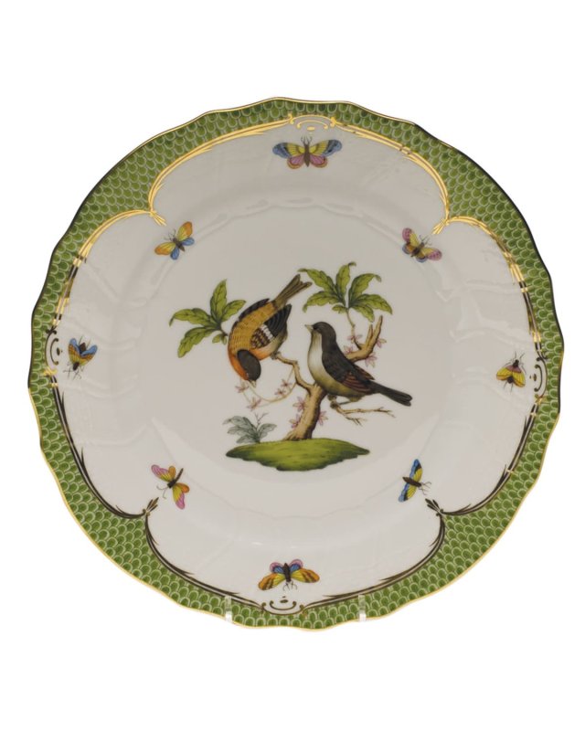 Rothschild Bird Green Motif 12 Dinner Plate