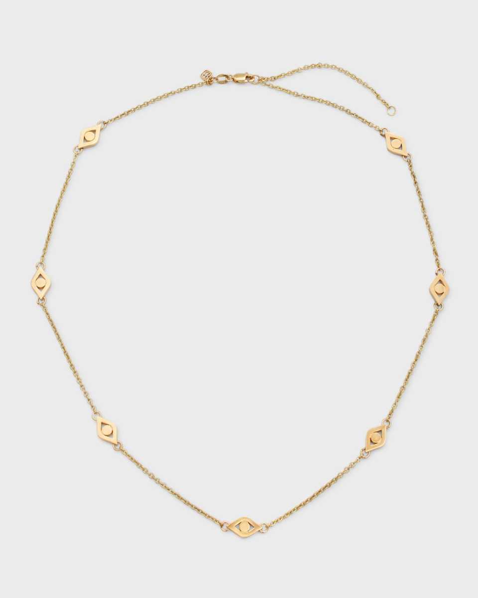 14K Gold Medium Evil Eye Segment Necklace