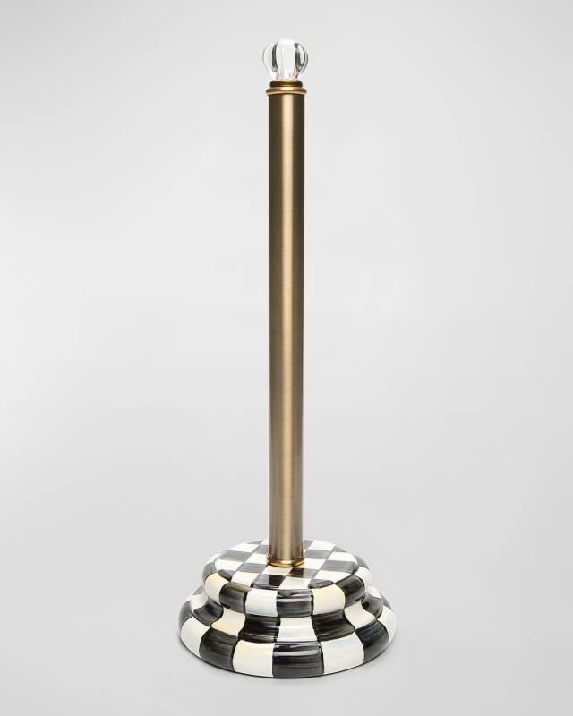 18" Courtly Check Enamel Toilet Paper Storage