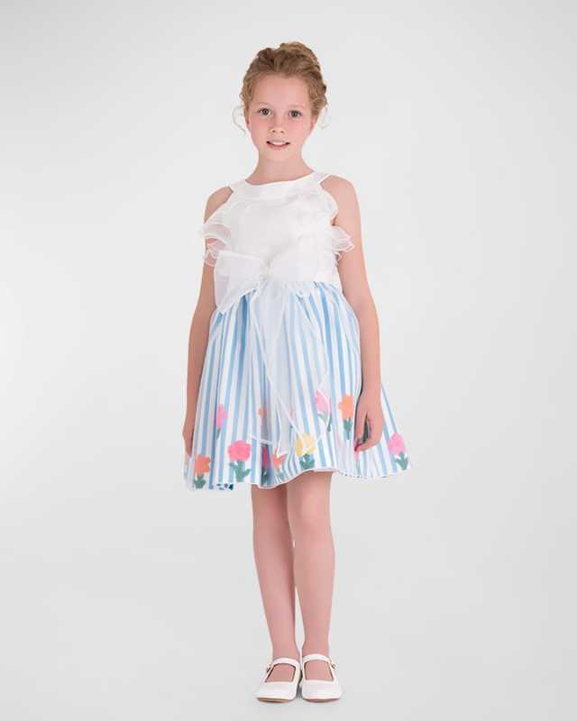 Girl's Azure Garden Dress, Size 3T-10