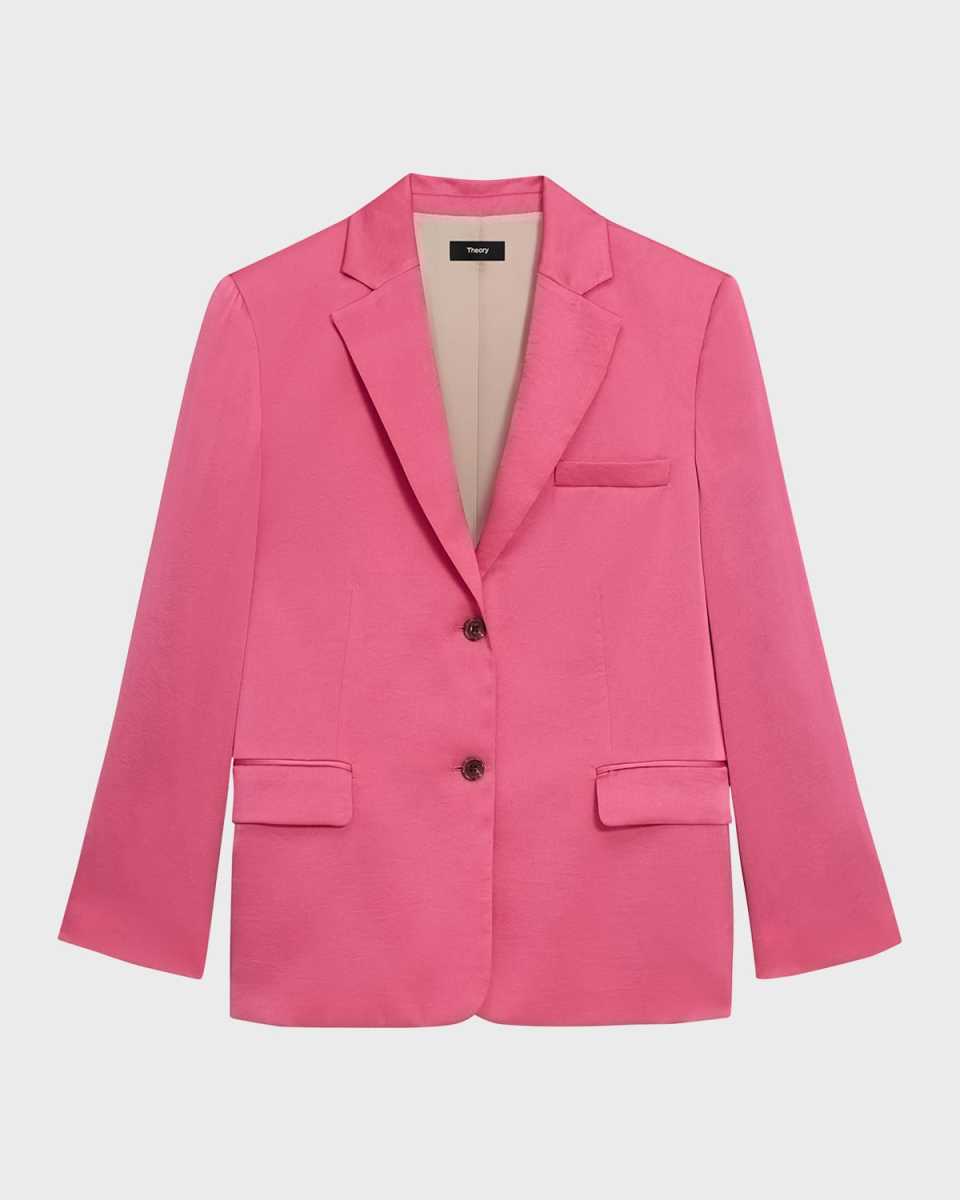 Crushed Satin Two-Button Blaz