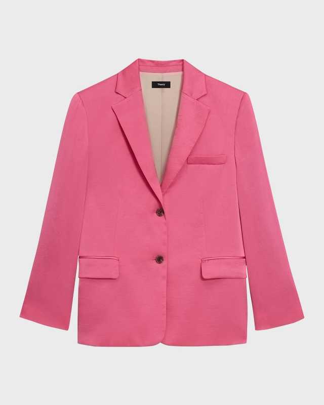 Crushed Satin Two-Button Blaz