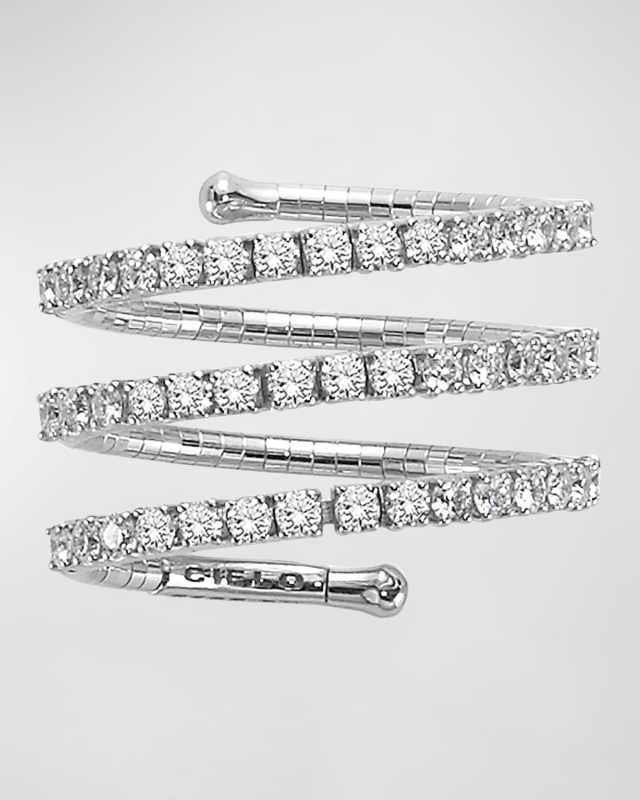 18k White Gold Spiral Diamond Ring