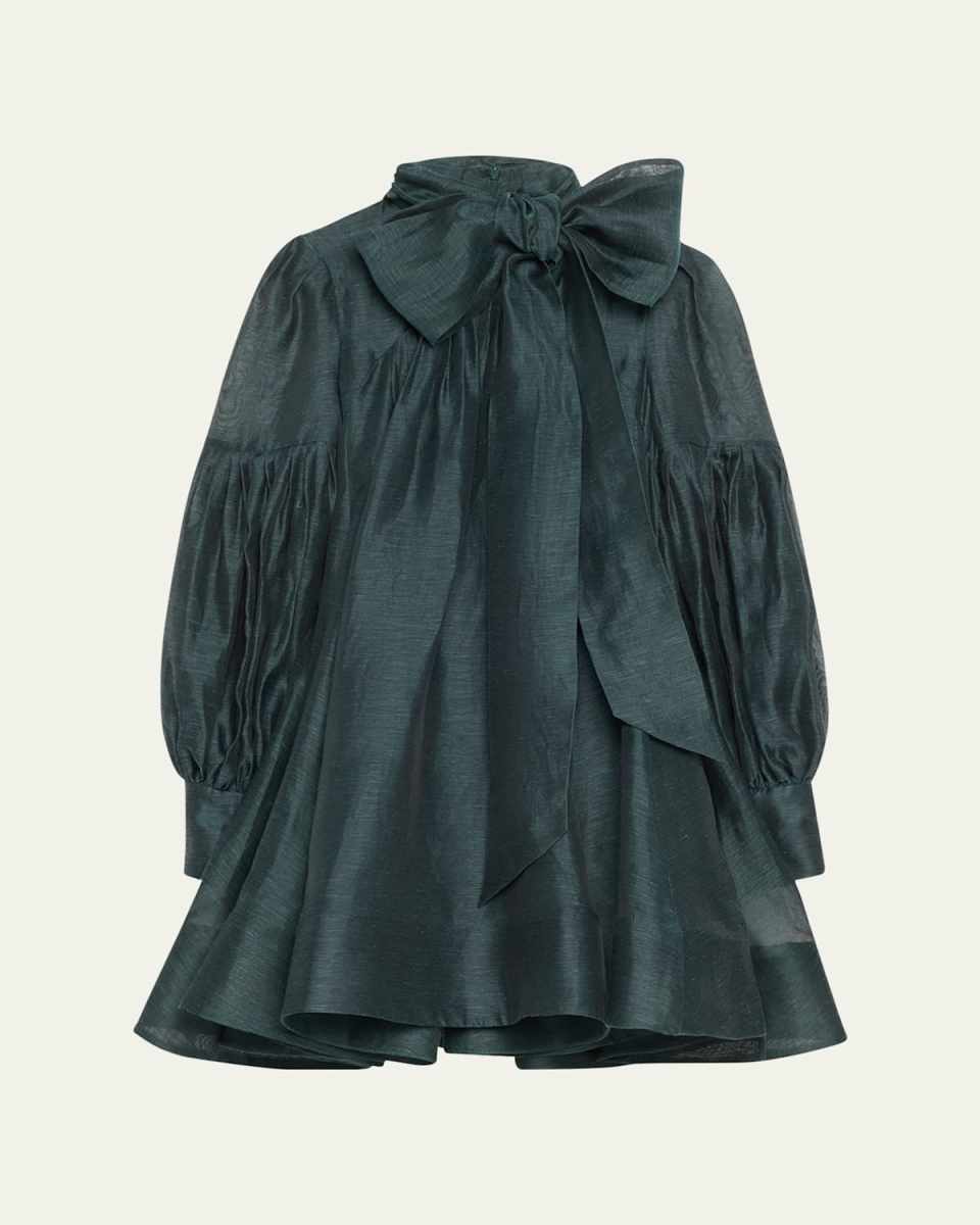 Pavilion Tie-Neck Mini Dress