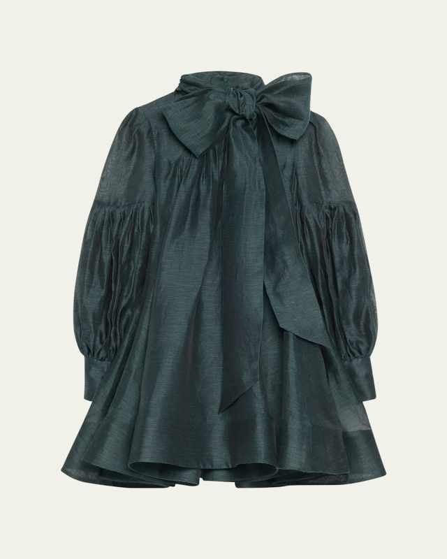 Pavilion Tie-Neck Mini Dress
