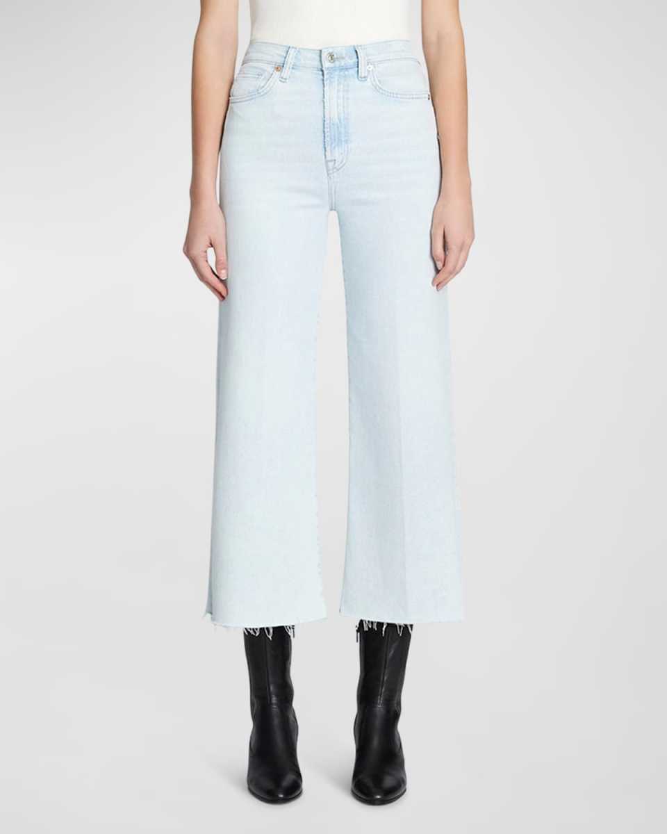 Wide-Leg Cropped Comfort Stretch Jeans