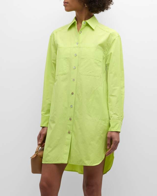 Nash Taffeta Mini Shift Shirtdress