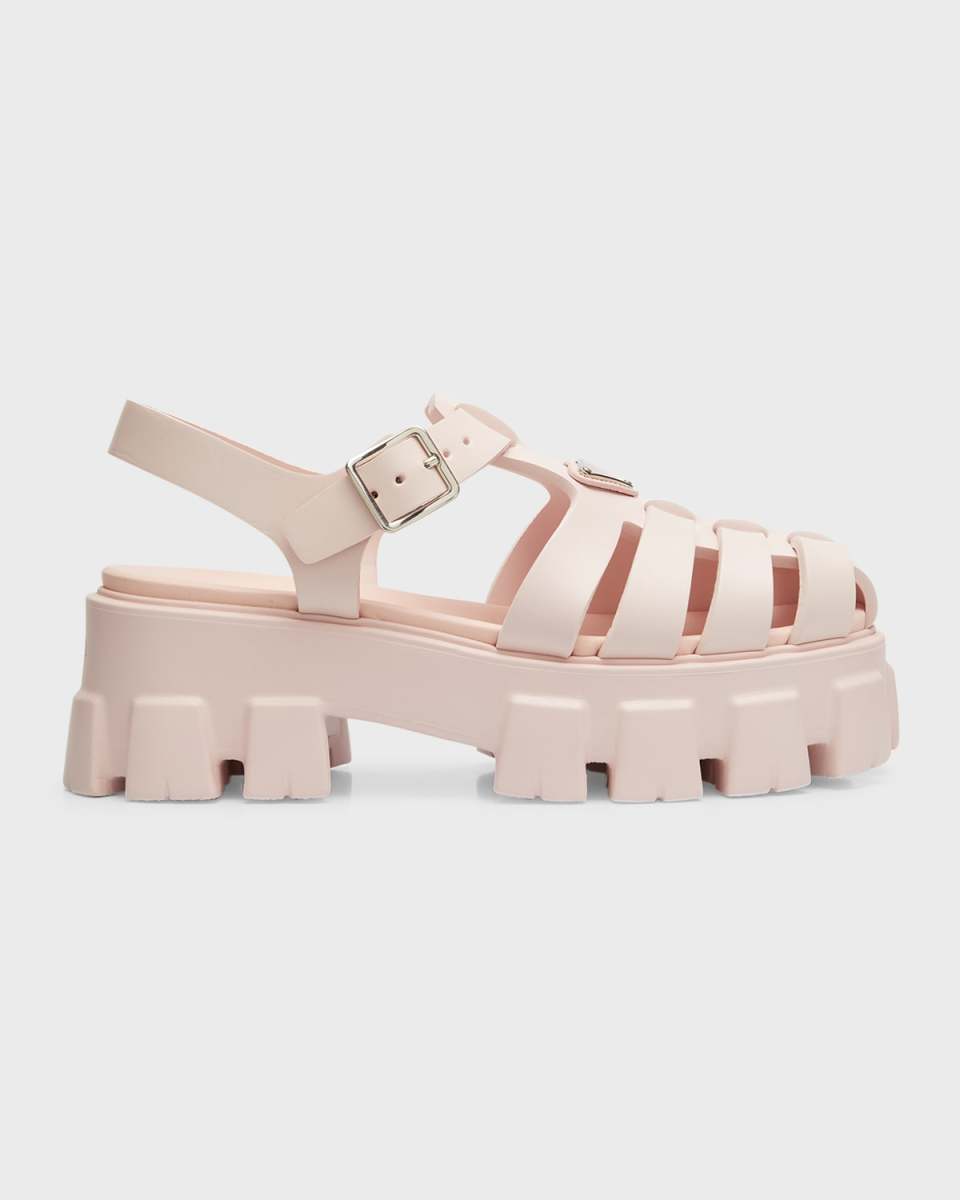 Rubber Logo Chunky-Sole Fisherman Sandals