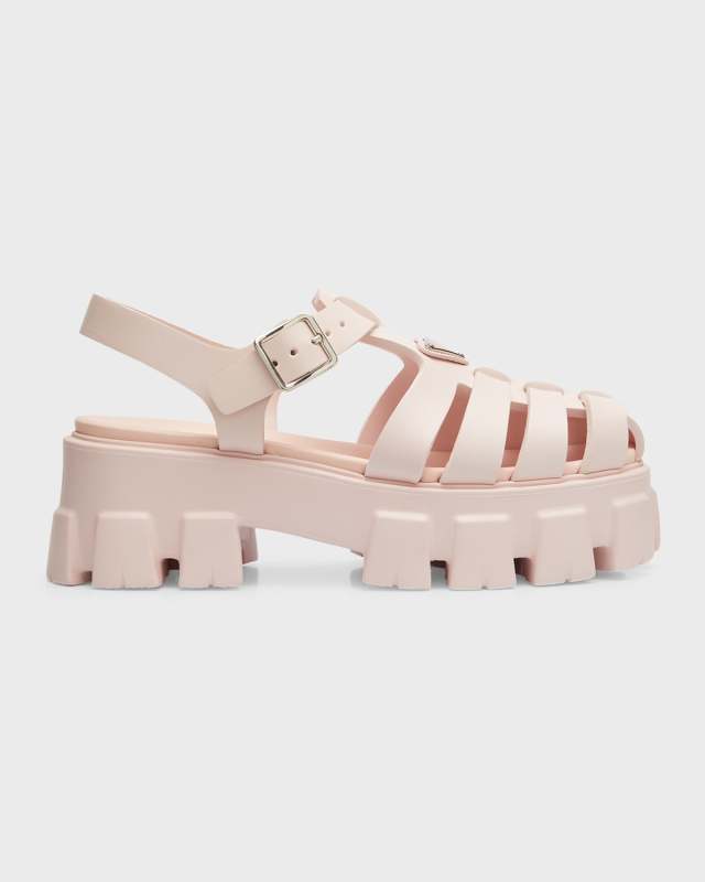 Rubber Logo Chunky-Sole Fisherman Sandals
