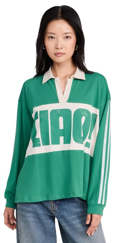 Daydreamer Ciao Rugby Long Sleeve Sweatshirt Jade/White