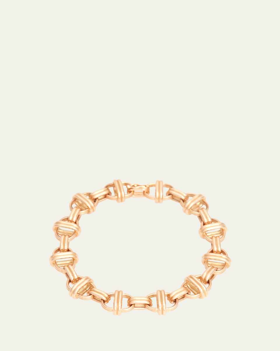 18K Gold Oval Chain Large Link Bracelet, 7.75"