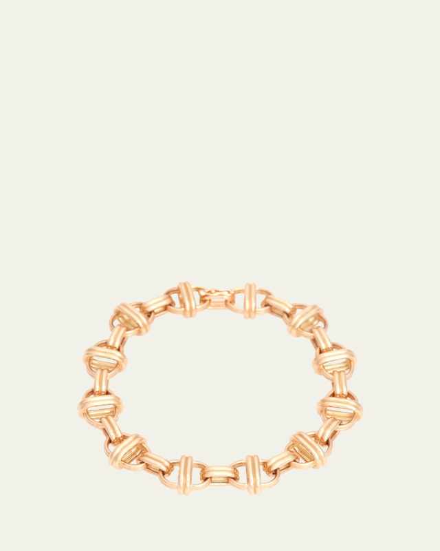 18K Gold Oval Chain Large Link Bracelet, 7.75"