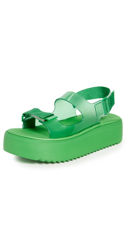 Melissa Brave Papete Platform Sandals Green