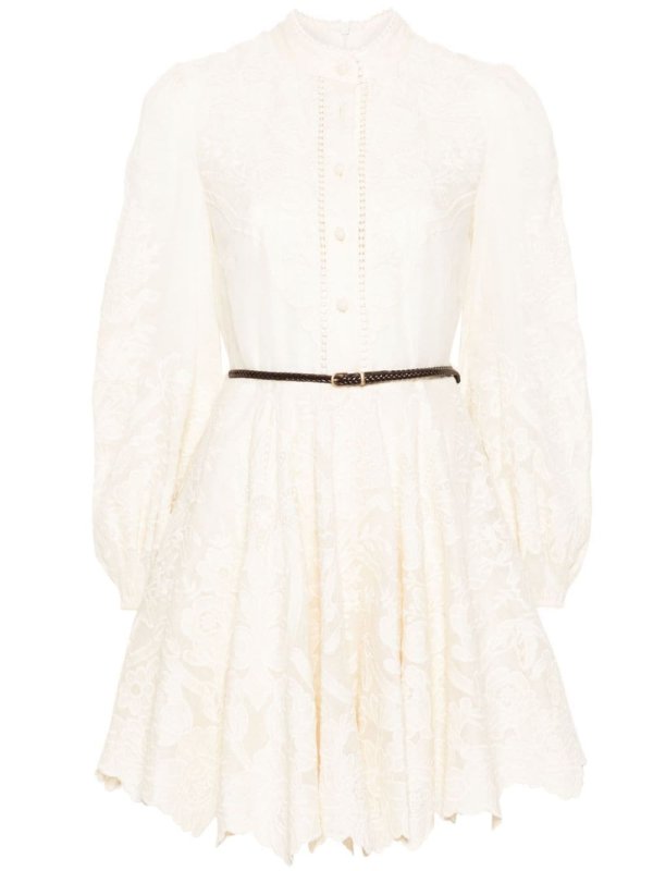Ottie floral-embroidered mini dress