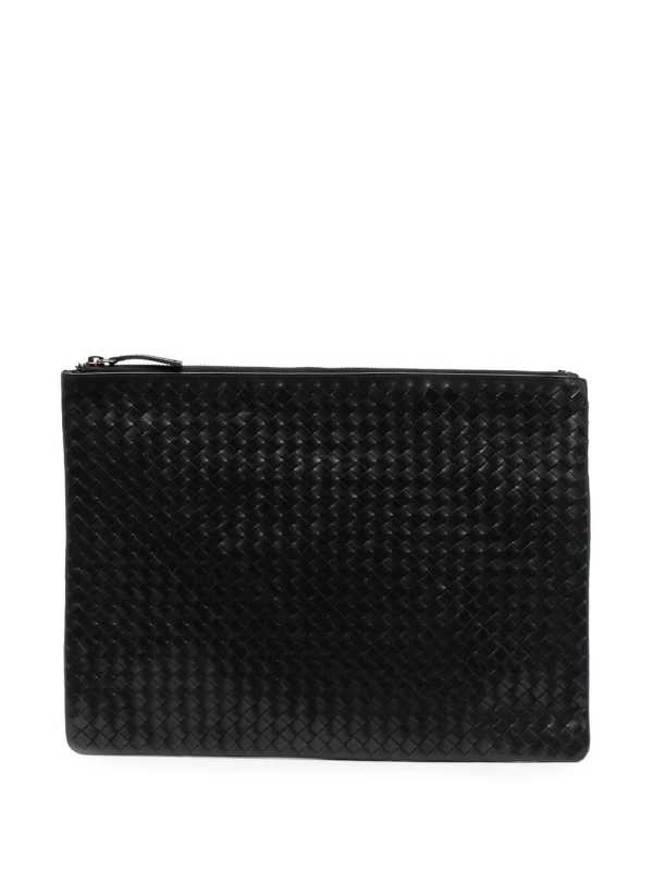 woven leather clutch bag
