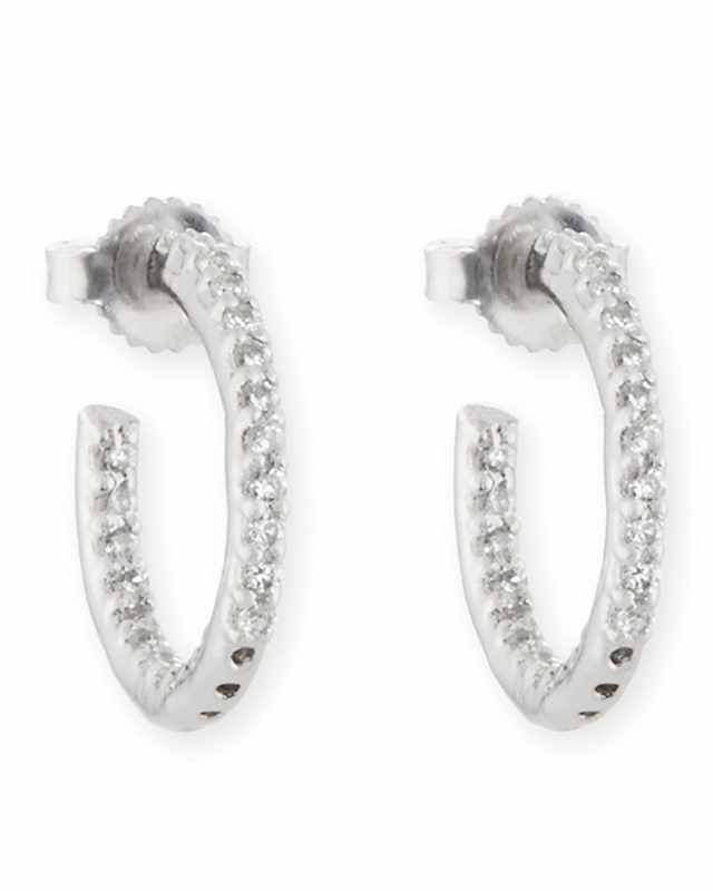 Tiny Inside-Out CZ Hoop Earrings
