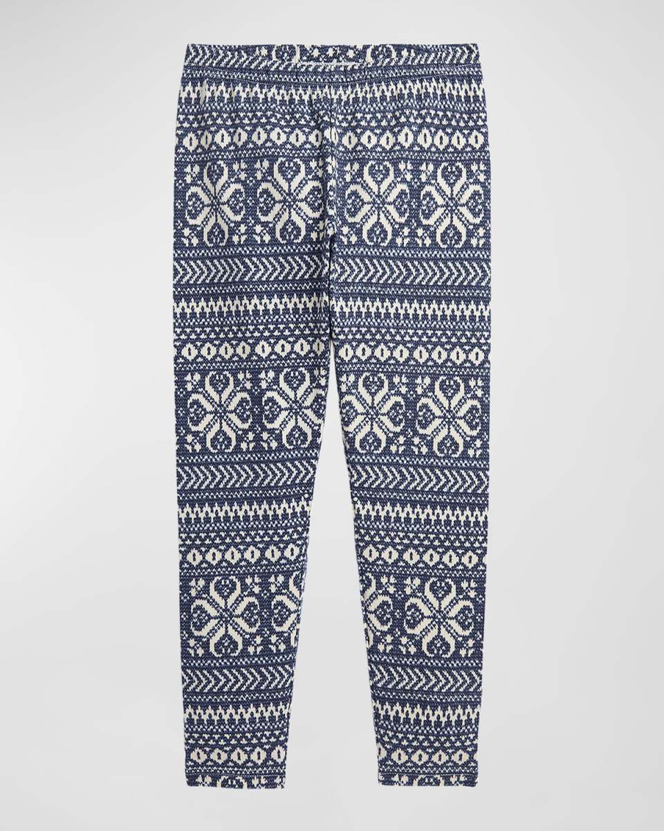 Girl's Fair Isle-Print Leggings, Size S-XL
