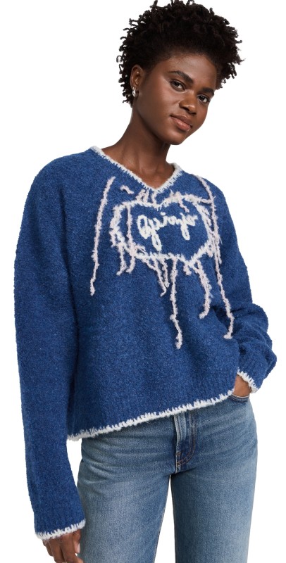 GUIZIO Guizio Heart Sweater Sapphire/Ballet/Ivory