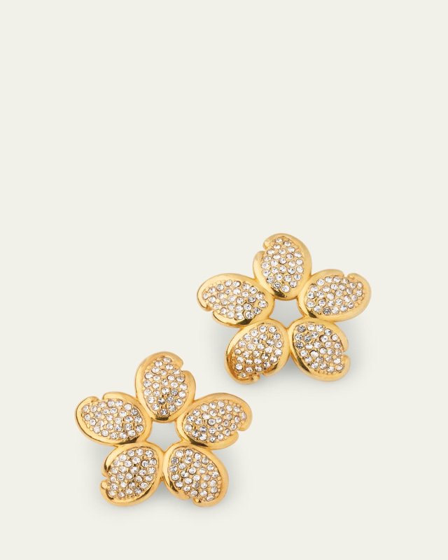 Crystal O Flower Earrings