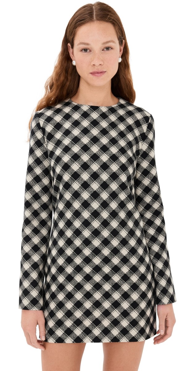AMI Long Sleeve Dress Black/Off-white