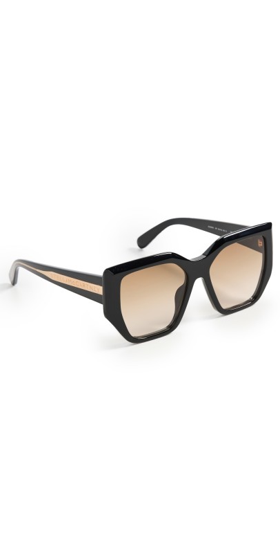 Stella McCartney Oversized Cat Eye Sunglasses Shiny Black/Gradient Brown