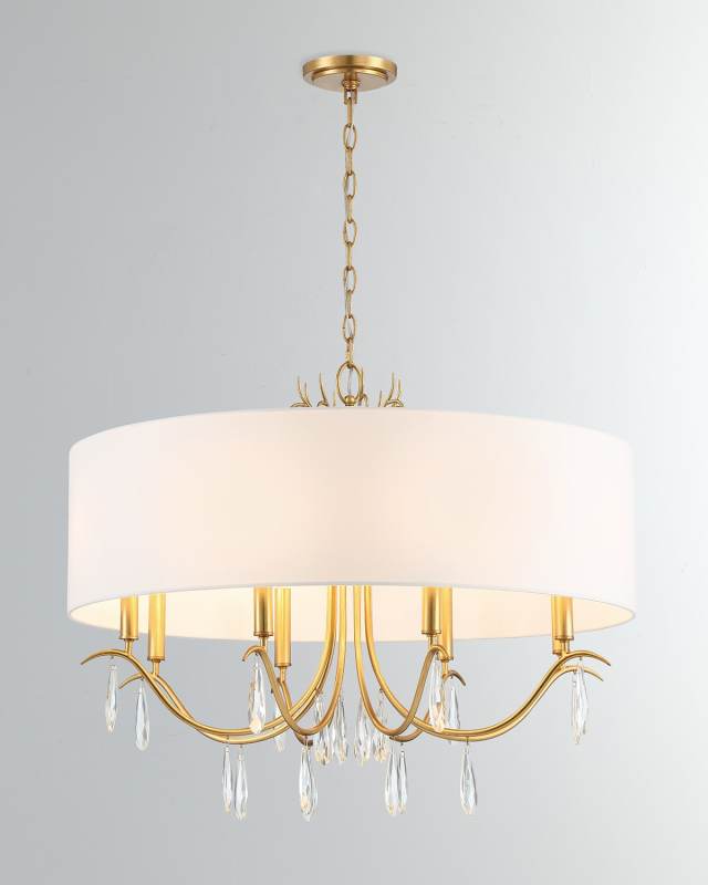 Rollins 8-Light Antiqued Gold Chandelier