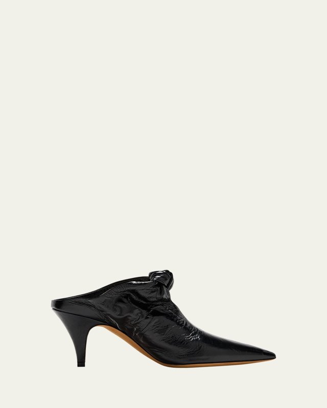Rowan Crinkle Leather Bow Mules