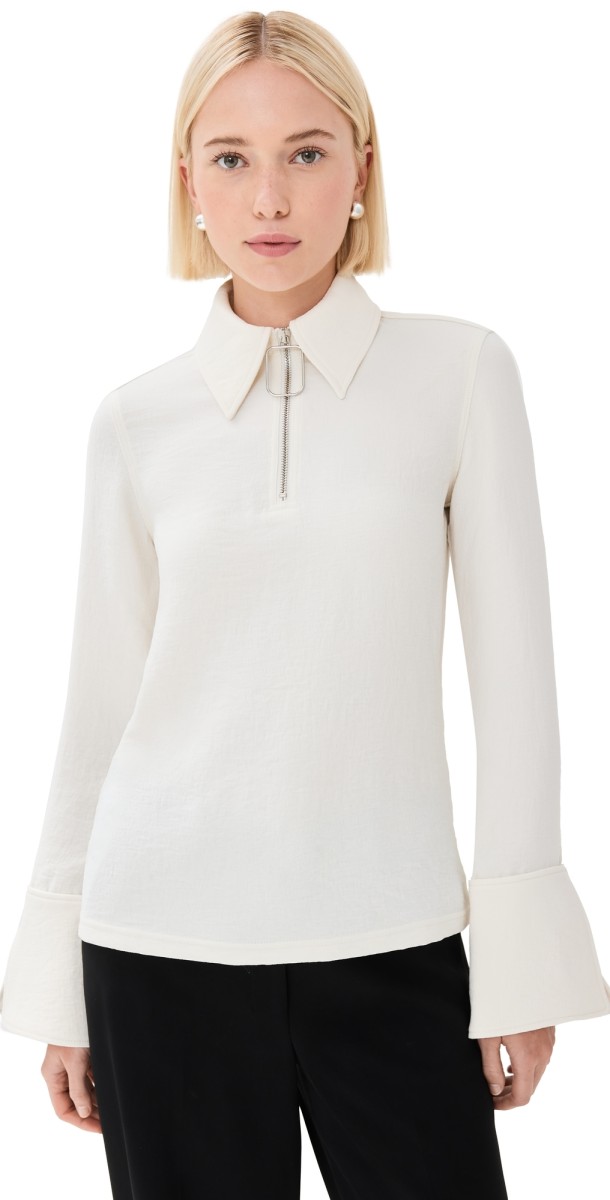 JW Anderson Wire Puller Henley Top Off White