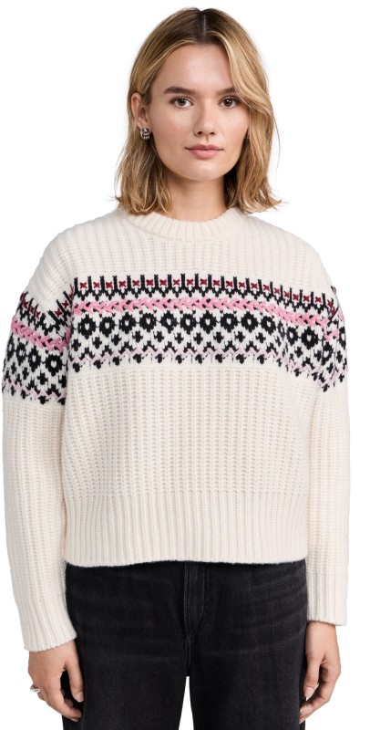 rag & bone Leigh Fair Isle Crew Sweater Ivory