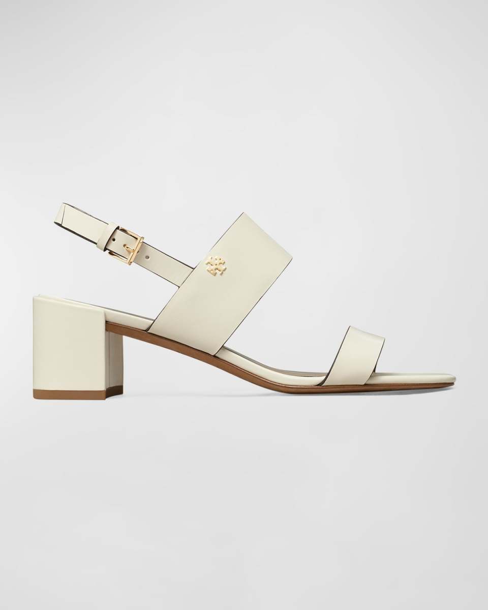 Leather Dual-Band Slingback Sandals