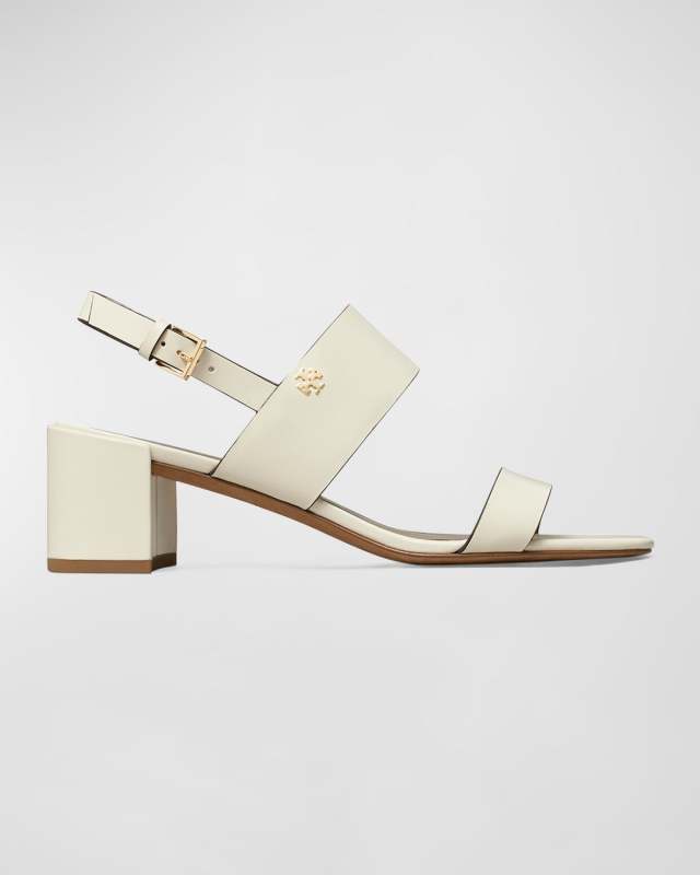 Leather Dual-Band Slingback Sandals