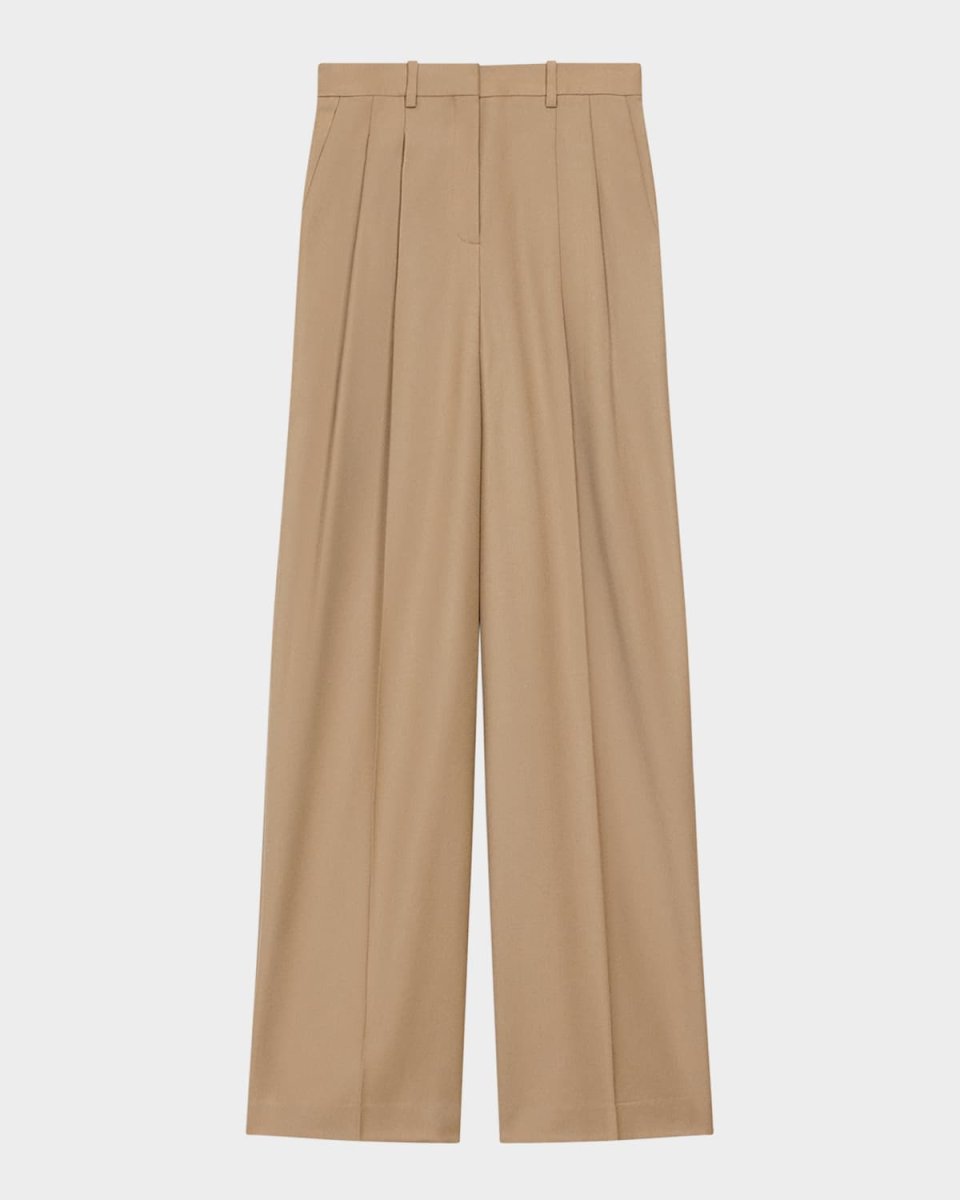 Flannel Double-Pleat Pants